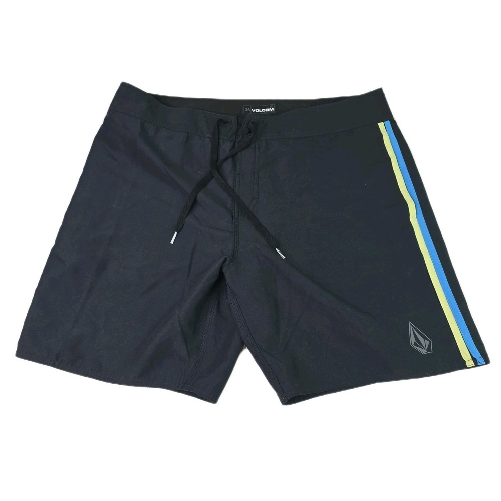 Volcom Board Shorts Mens 36 Black Amphibulator Swim Trunks True To This Surfing